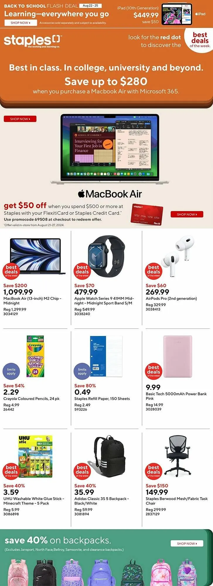 Staples flyer from August 22 to August 29 2024 - flyer page 1