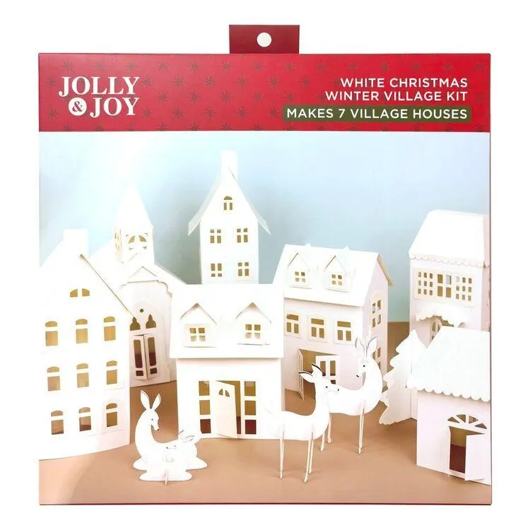 Jolly & Joy Traditional White Christmas Winter Village Kit White