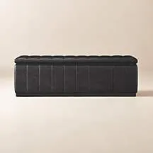 Forte Bello Black Leather Black Bench