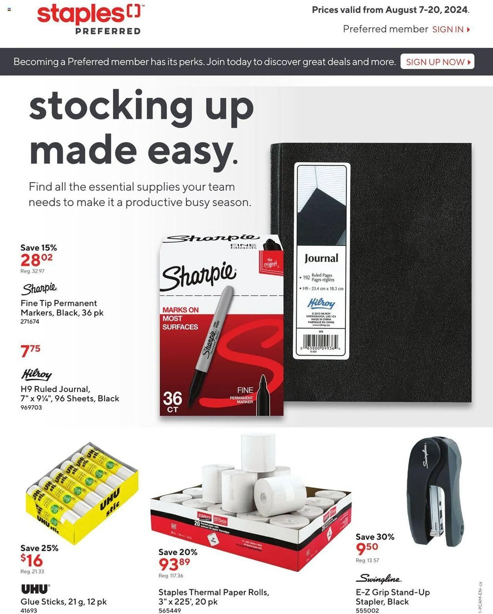 Staples flyer from August 7 to August 20 2024 - flyer page 1