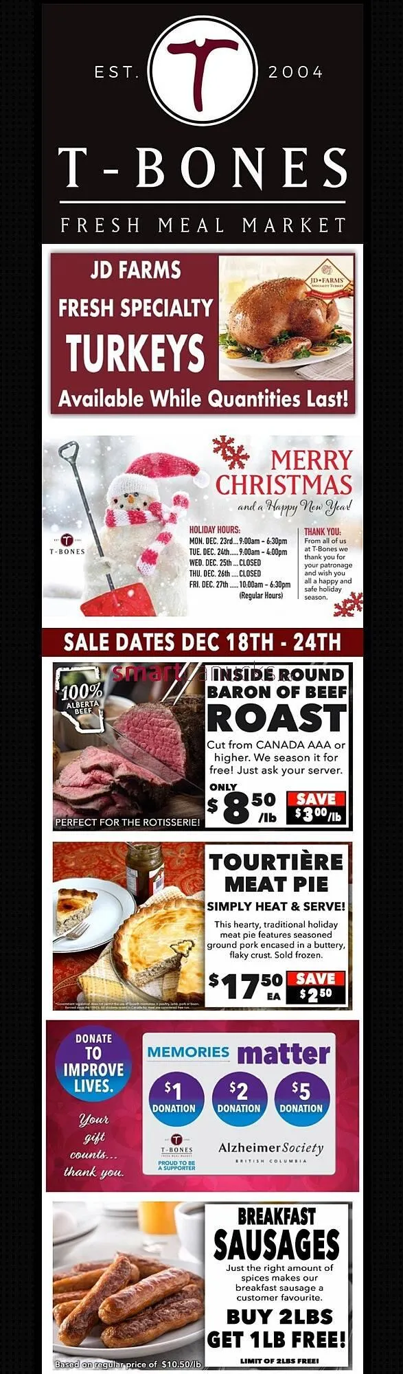 T-Bone's flyer from December 18 to January 14 2025 - flyer page 1