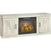 Bellaby TV Stand with Fireplace - Whitewash