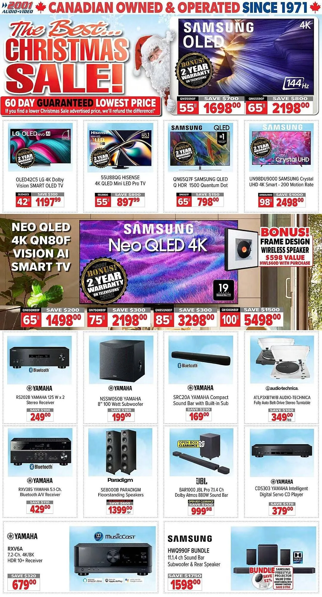 2001 Audio Video flyer from December 5 to December 25 2025 - flyer page 1