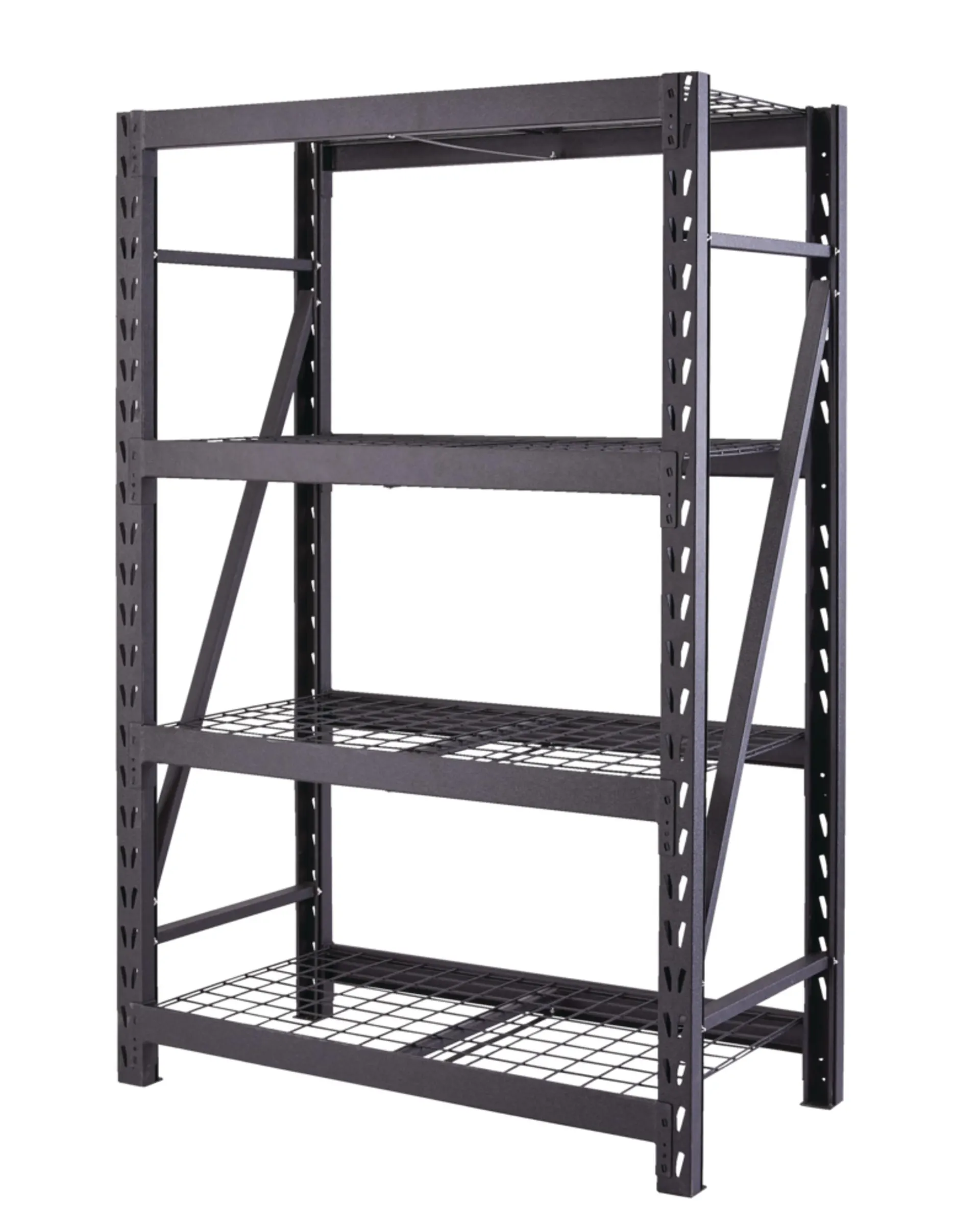 MAXIMUM Adjustable 4-Shelf Heavy Duty Steel Metal Storage Rack / Shelving Unit, 48 x 24 x 72-in