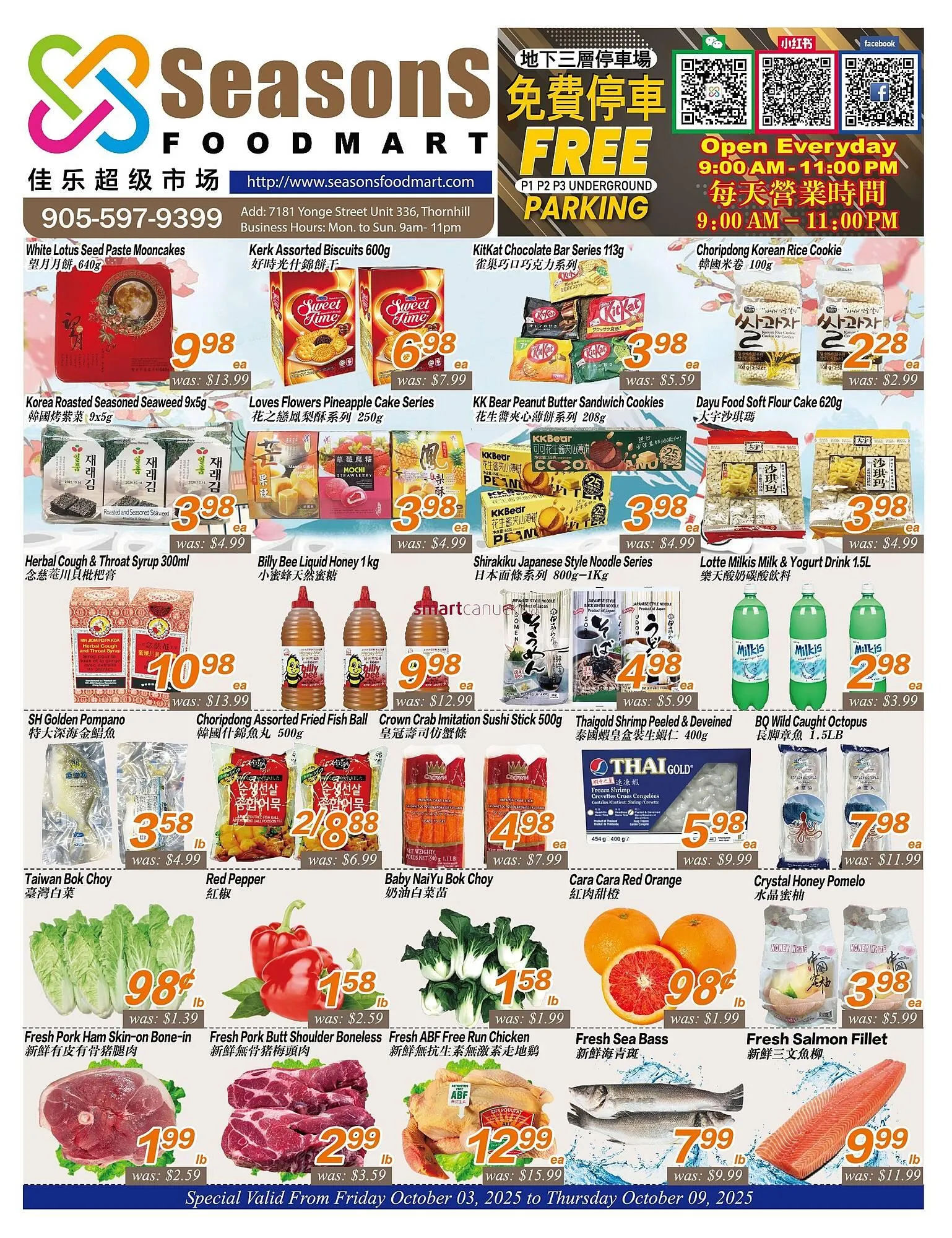 Seasons Foodmart flyer from October 3 to October 9 2025 - flyer page 1
