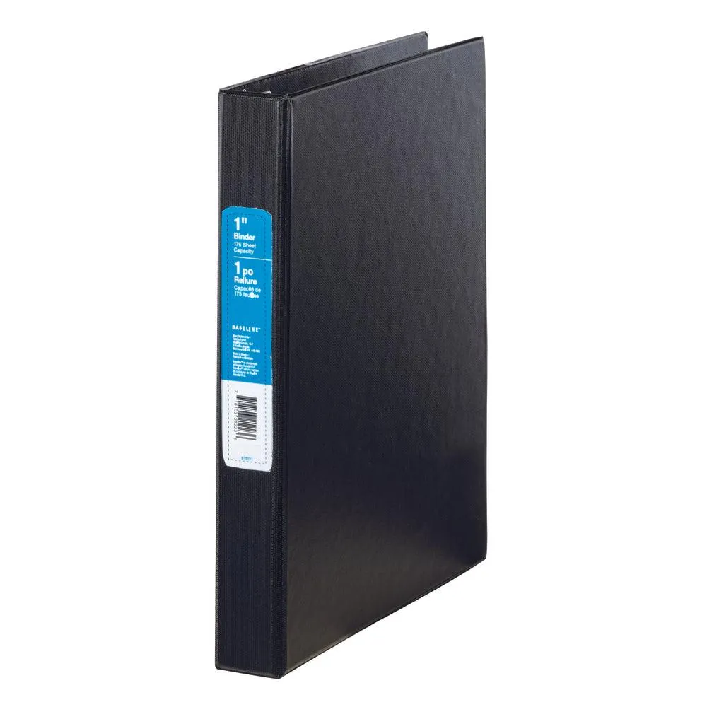 Staples 1" 3-Ring Economy Binder - Black