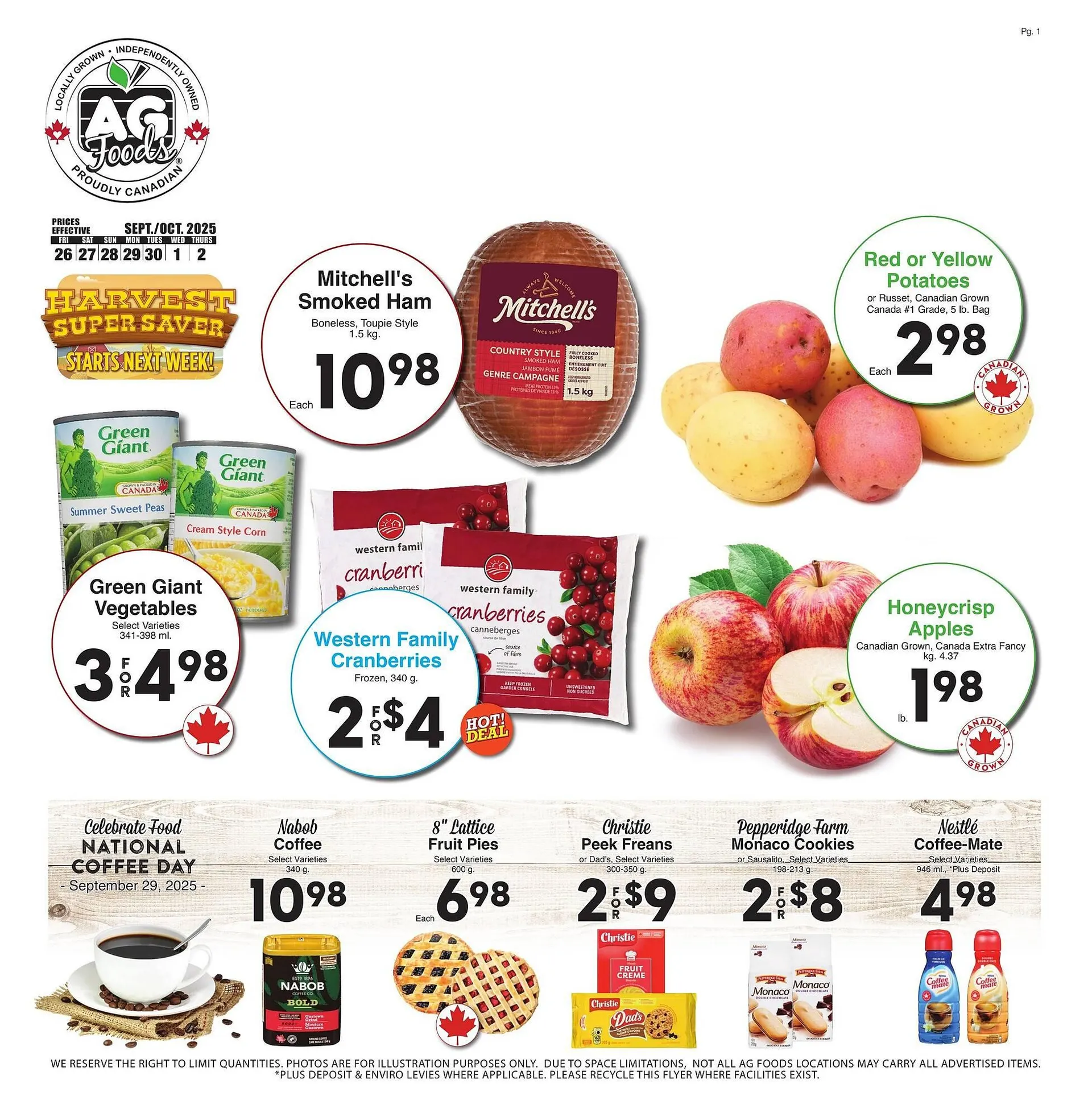 AG Foods flyer from September 26 to October 2 2025 - flyer page 1