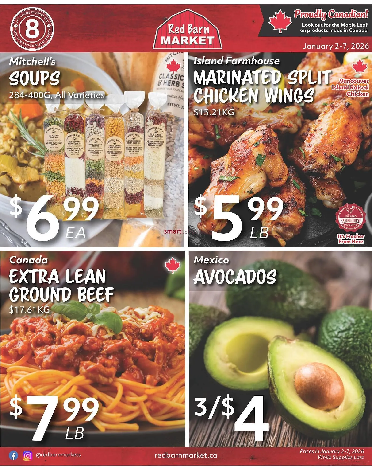 Red Barn Market flyer from January 2 to January 7 2026 - flyer page 1