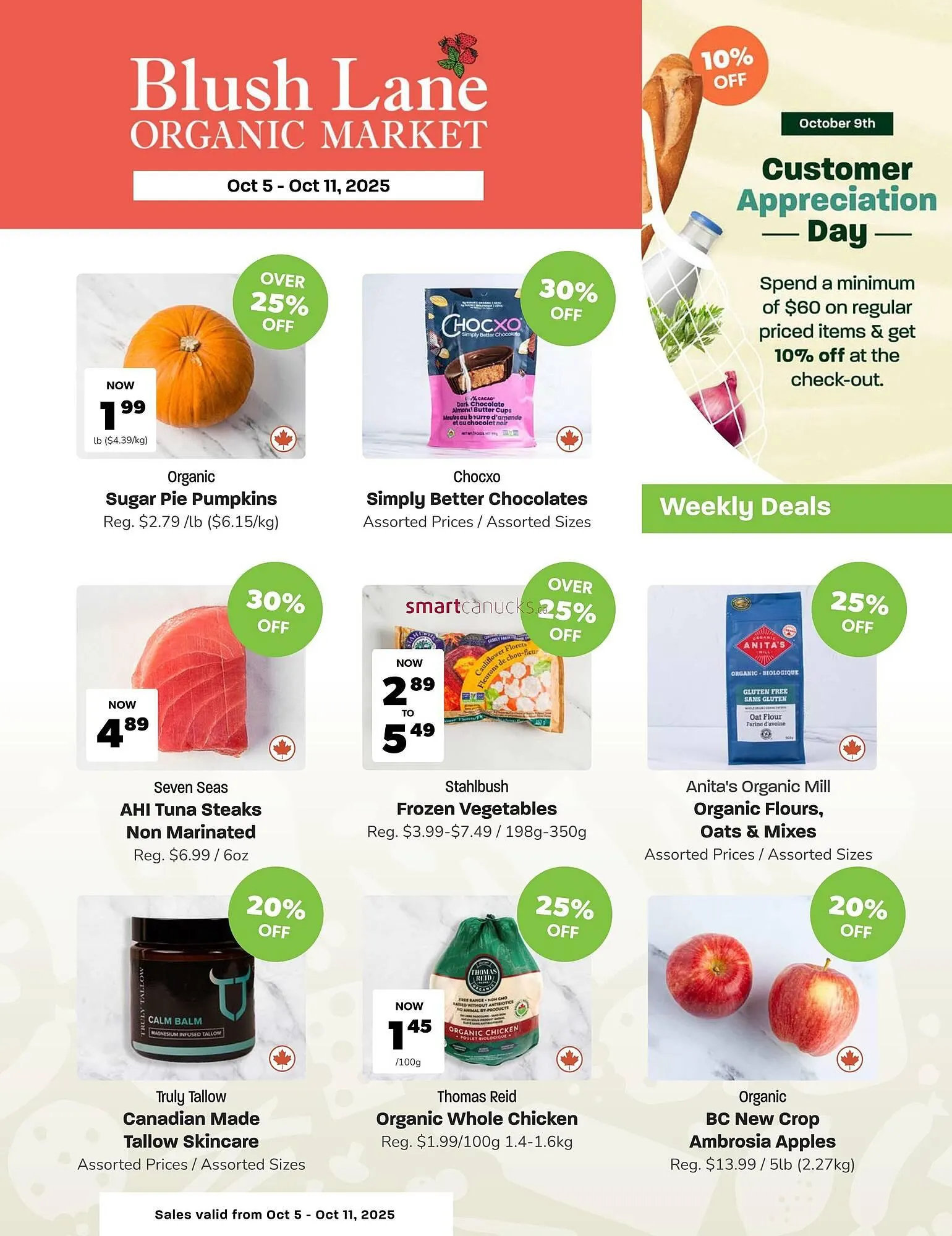 Blush Lane Organics flyer from October 5 to October 11 2025 - flyer page 1