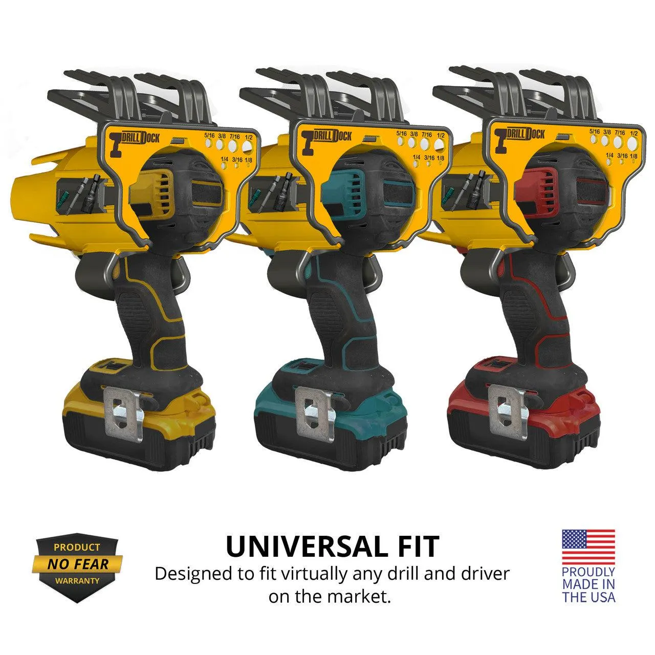 DRILL DOCK ORGANIZER & STORAGE YELLOW