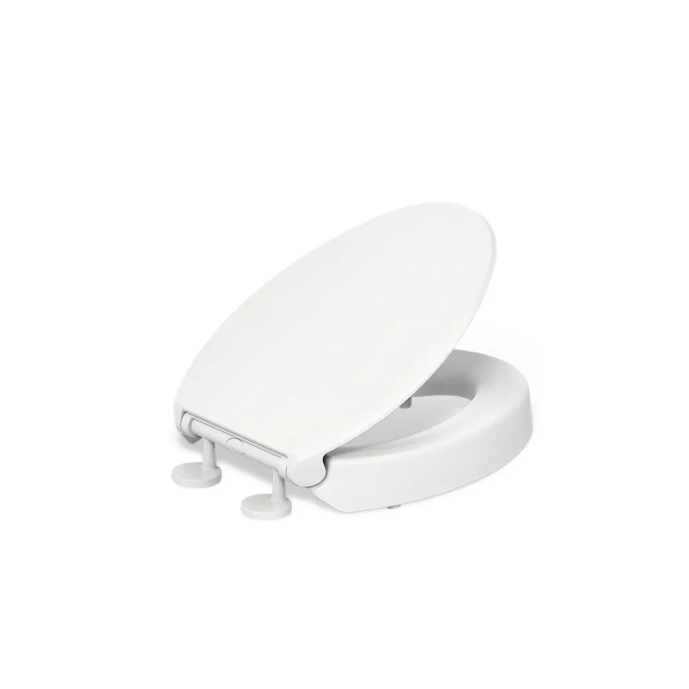 Hyten Elevated Quiet-Close elongated toilet seat in White