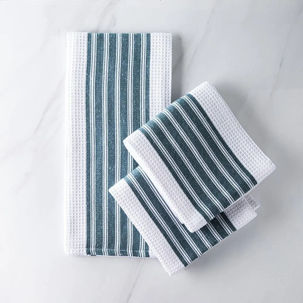 Harman Premium Quality 'Vertical' Kitchen Towel - S/3 (Blue)