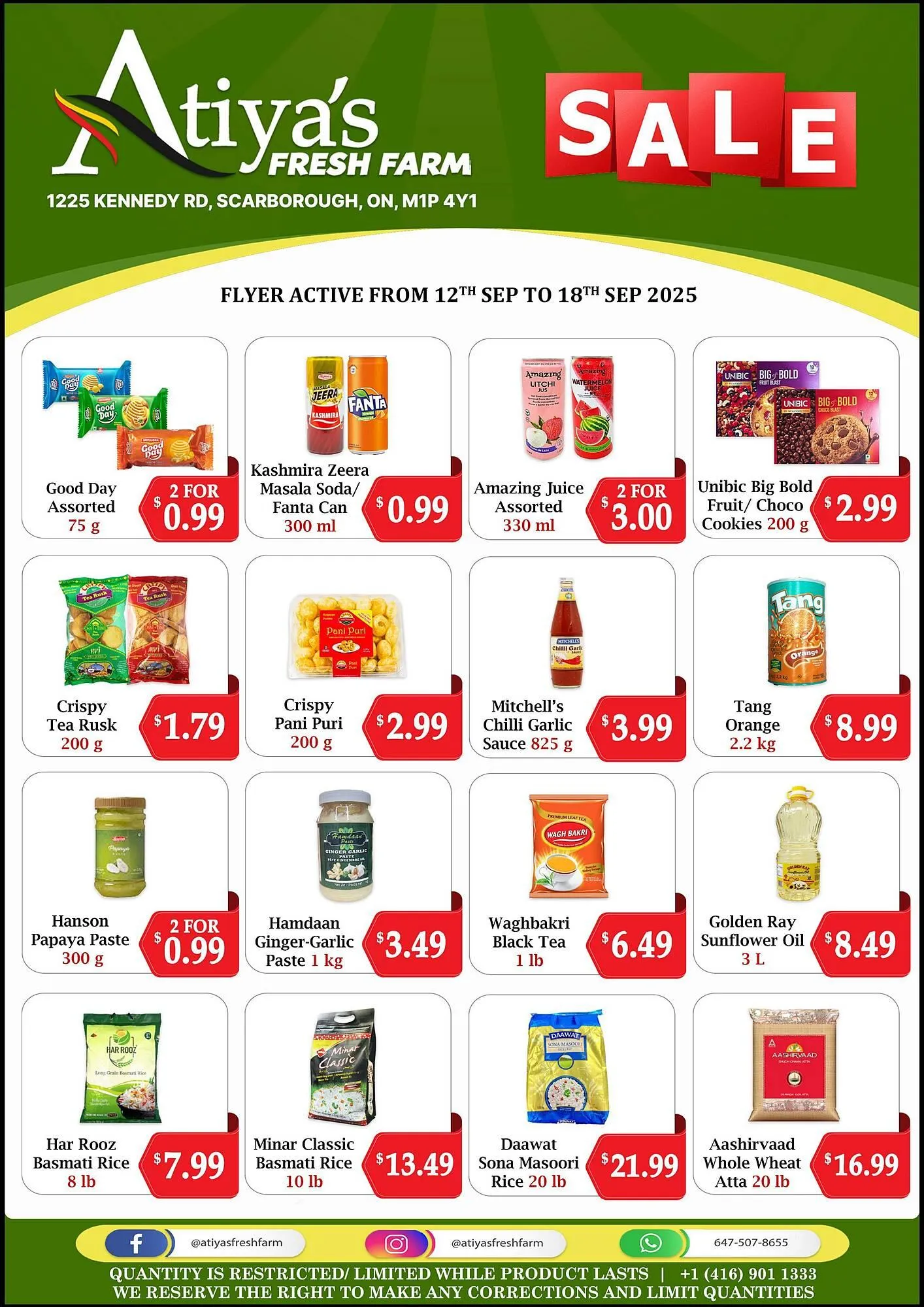 Atiya's Fresh Farm flyer from September 12 to September 18 2025 - flyer page 1