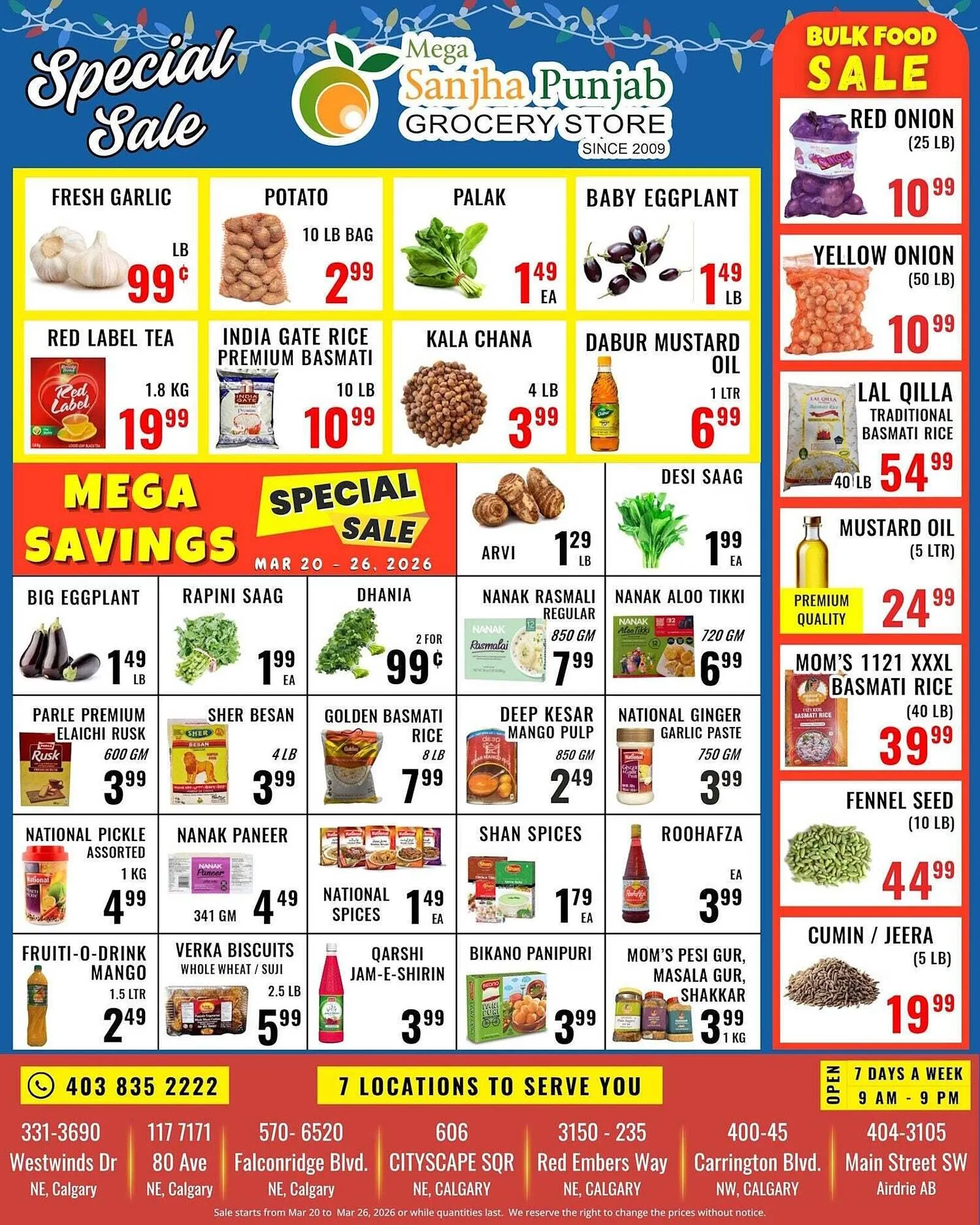 Mega Sanjha Punjab Grocery Store flyer from March 20 to March 27 2026 - flyer page 1