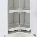 Edson 27.6-inch W x 34.5-inch H x 27.6-inch D Shaker Style Assembled Kitchen Corner Base Cabinet/Cupboard in Solid White with Lazy Susan (BCCQ36FHLLS)