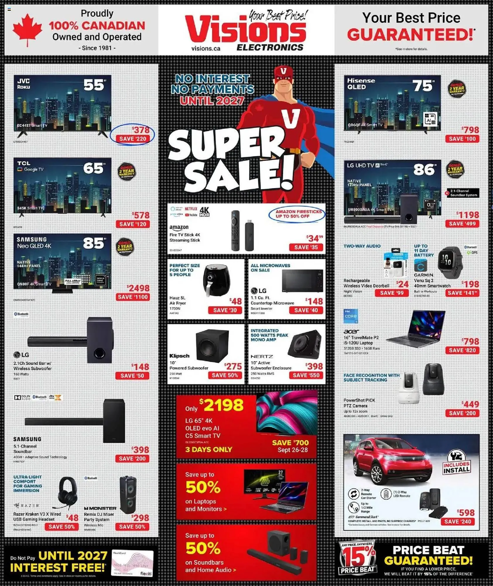 Visions Electronics flyer from September 26 to October 3 2025 - flyer page 1