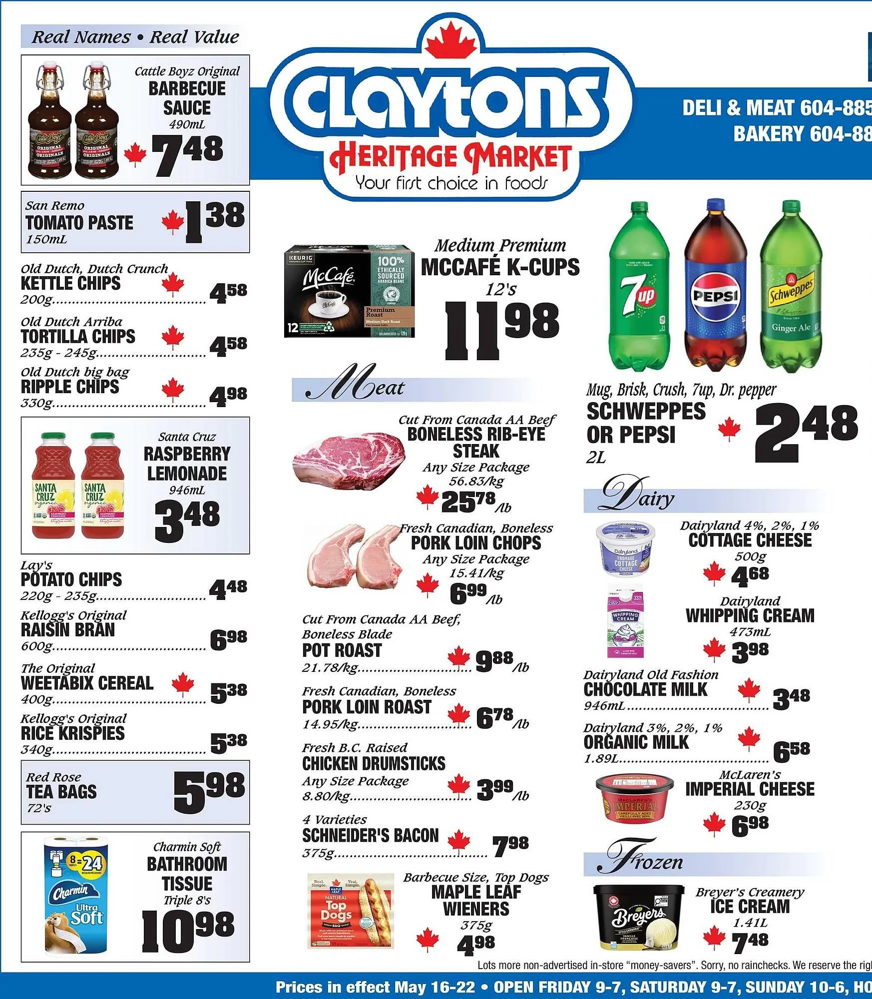Claytons Heritage Market flyer from May 16 to May 22 2025 - flyer page 1