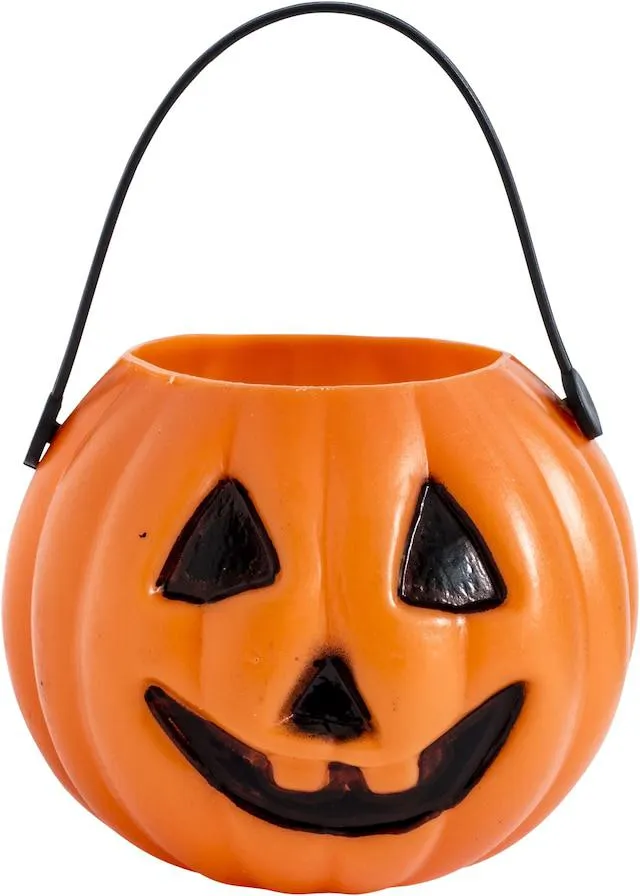 Jack-O'-Lantern Pumpkin Treat Pail Buckets, Black/Orange, 2.5-in, 12-pk, for Trick or Treating