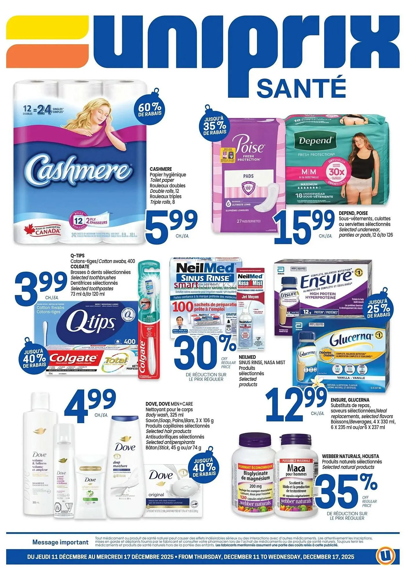 Uniprix flyer from December 11 to December 17 2025 - flyer page 1
