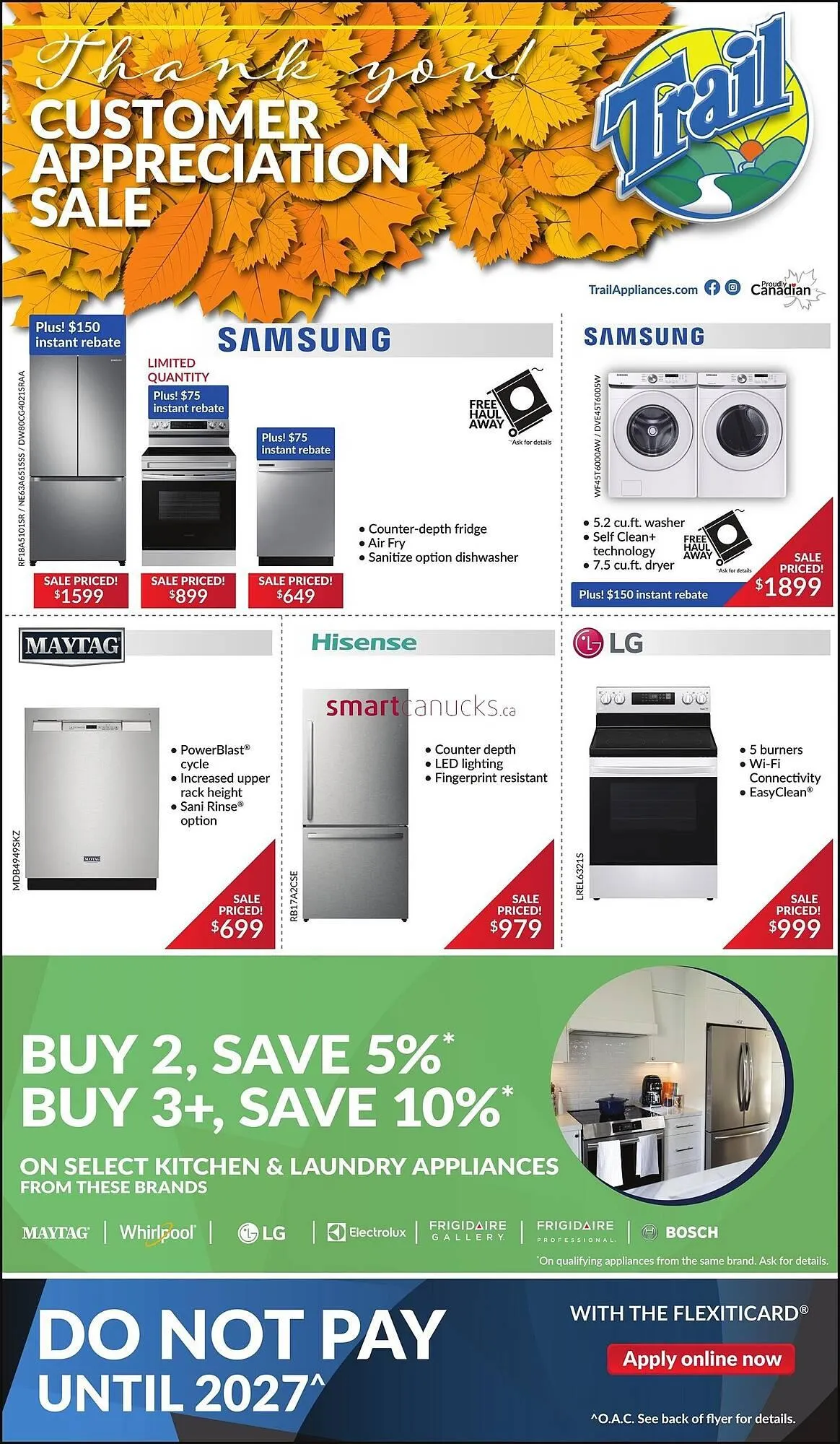 Trail Appliances flyer from October 16 to October 22 2025 - flyer page 1
