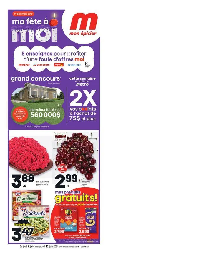Metro weekly flyer Quebec from June 6 to June 12 2024 - flyer page 1