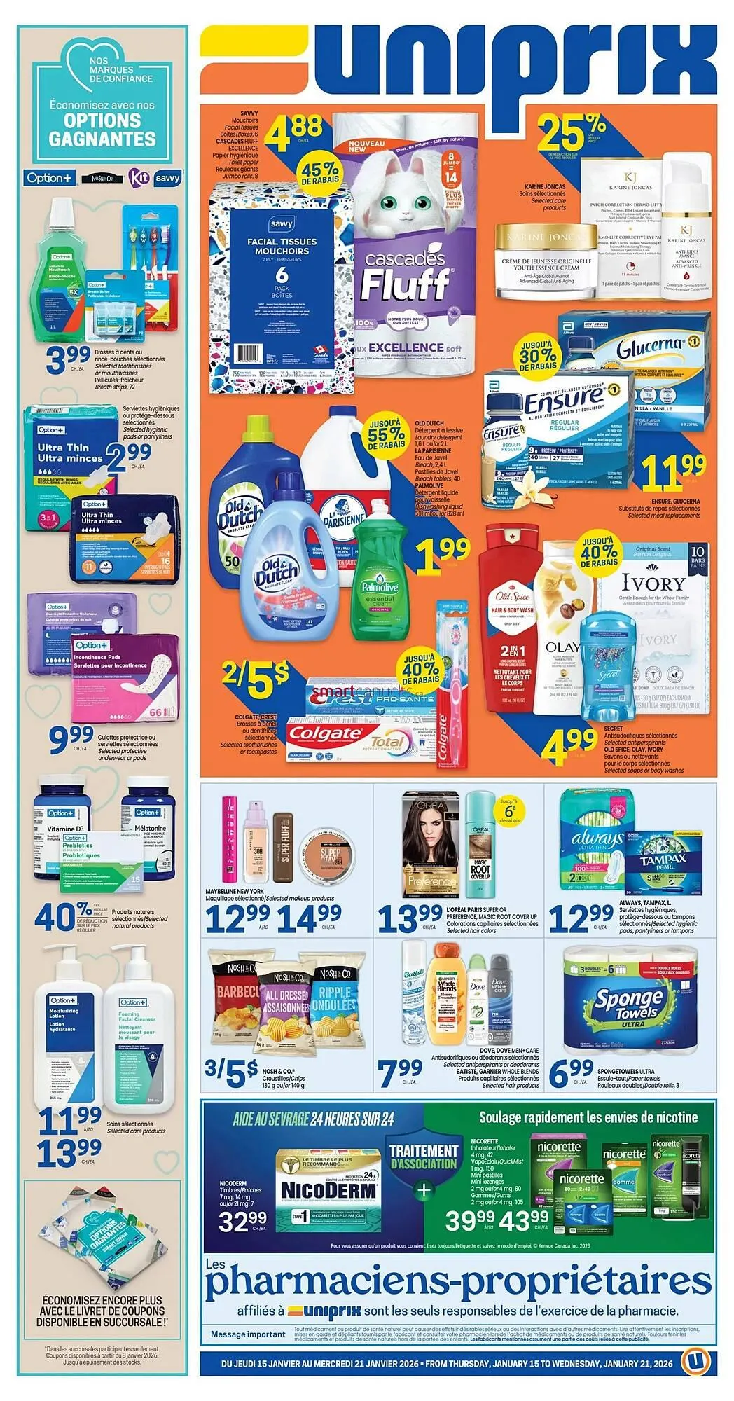 Uniprix flyer from January 15 to January 21 2026 - flyer page 1