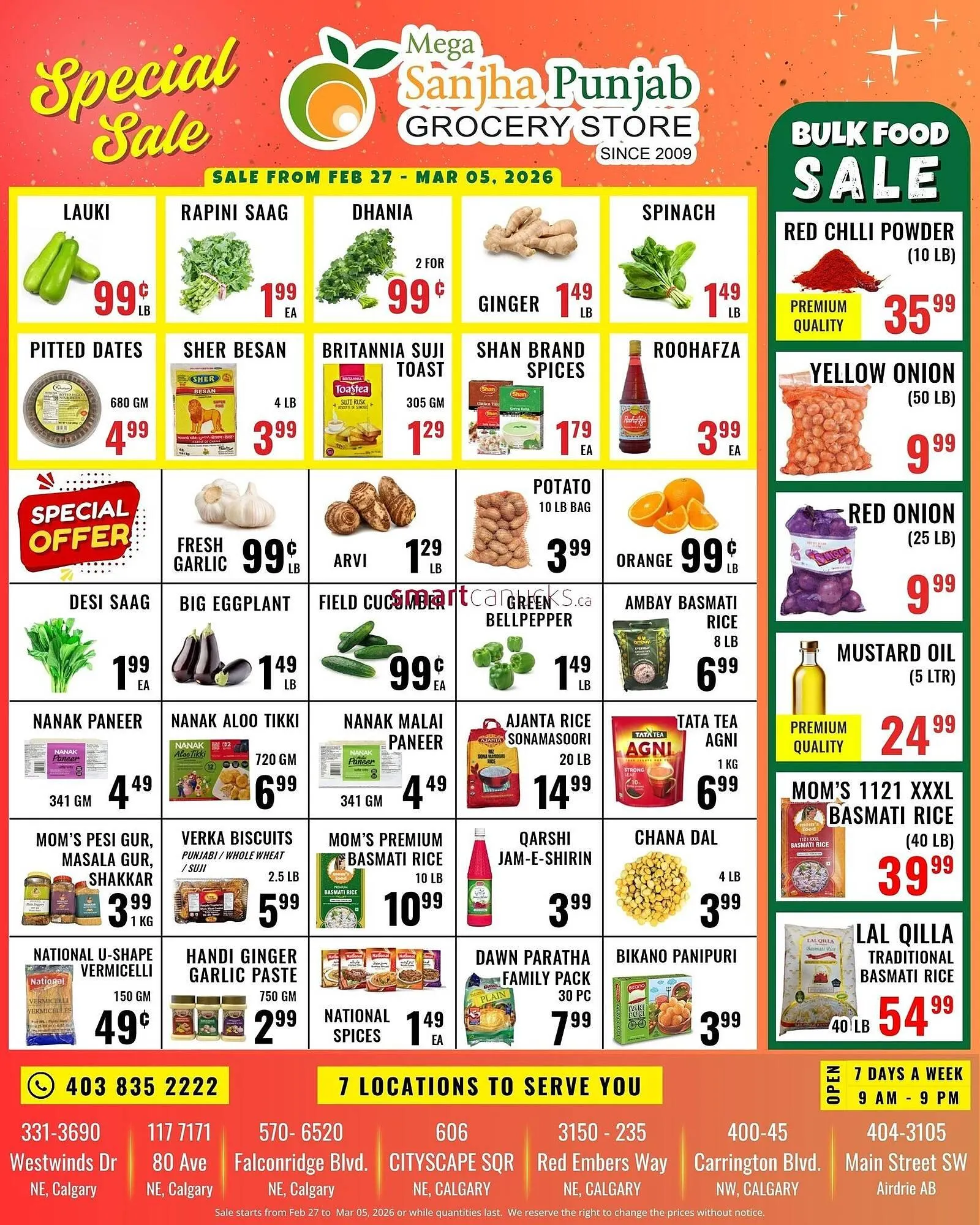 Mega Sanjha Punjab Grocery Store flyer from February 27 to March 5 2026 - flyer page 1