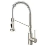 Single Handle Kitchen Faucet with Dual Function Pull-Down Sprayer in Stainless Steel