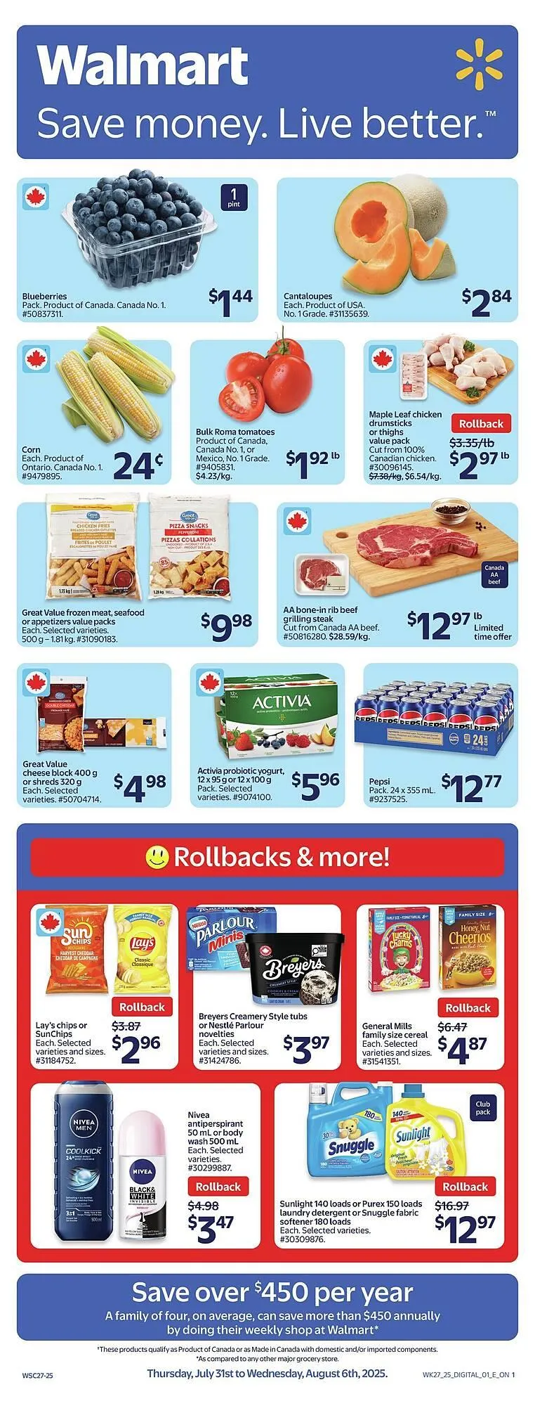 Walmart flyer from August 1 to August 8 2025 - flyer page 1