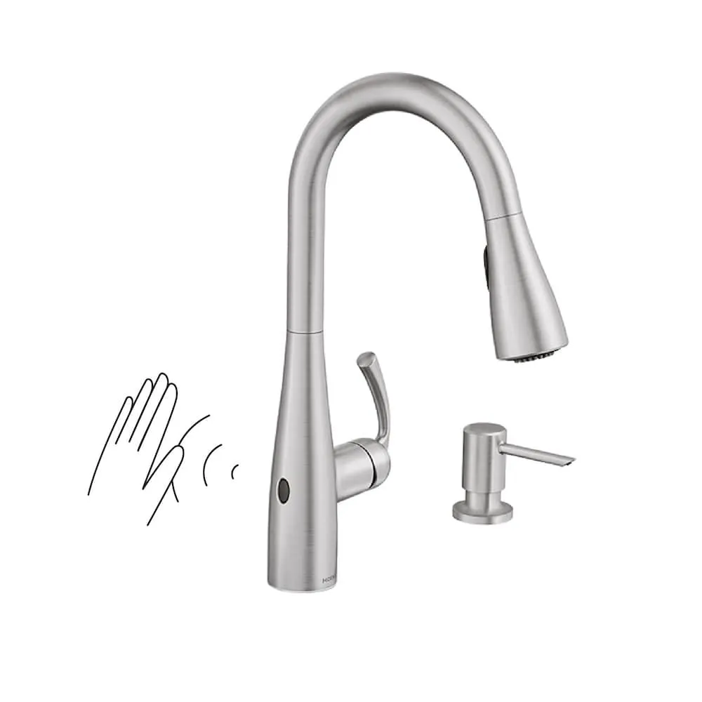 Essie Touchless Pull Down Kitchen Faucet/Tap with Soap Dispenser in Spot Resistant Stainless Steel