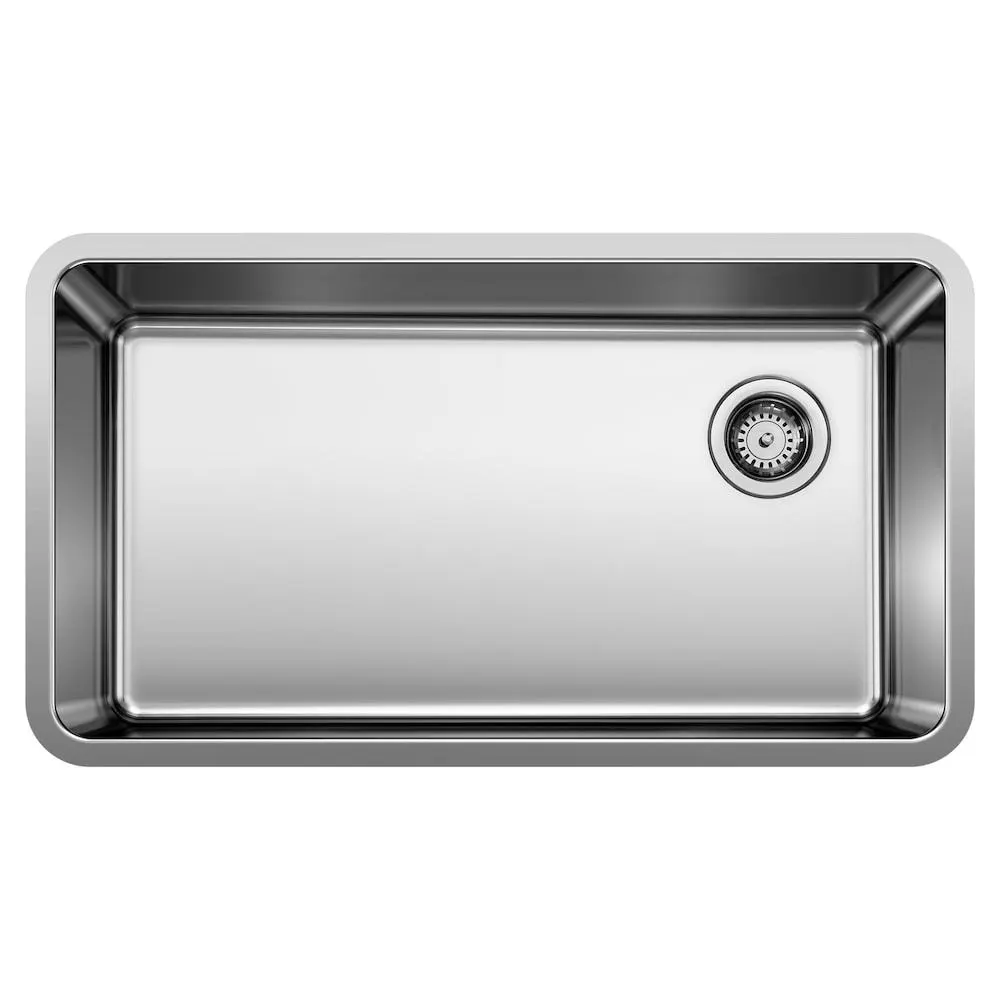 FORMERA U SUPER SINGLE, Large Single Bowl Undermount Kitchen Sink, Stainless Steel