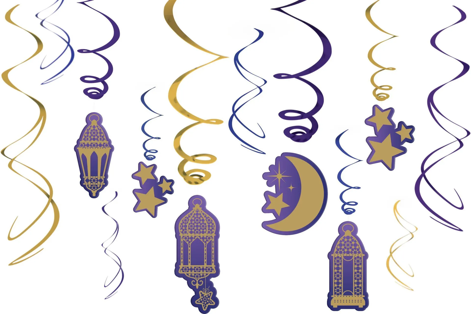 Eid Swirl Decorations, 12-pc