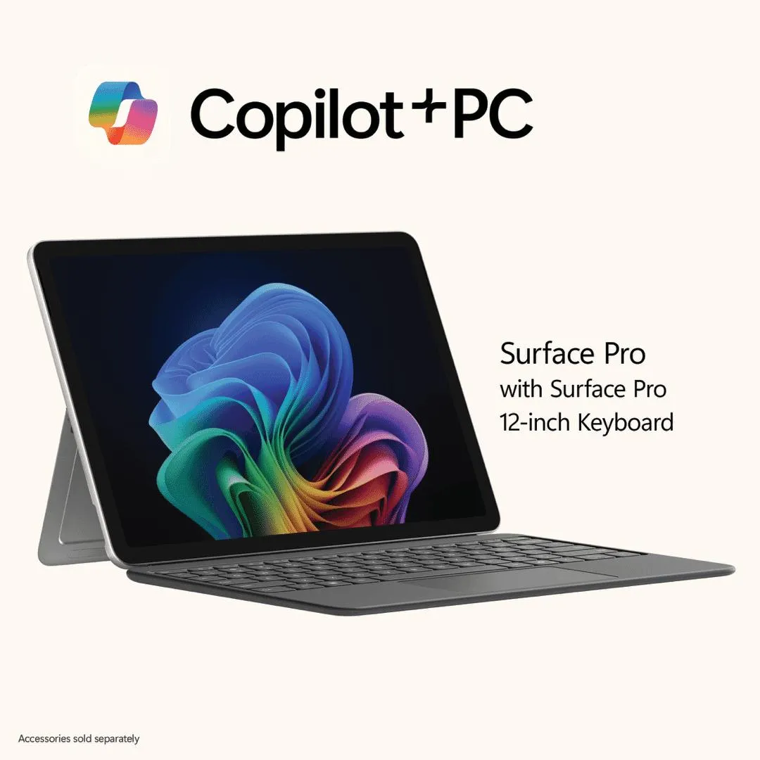 Surface Pro CoPilot+ PC 12" Snapdragon X Plus 8 Core 16GB 512GB -Platinum