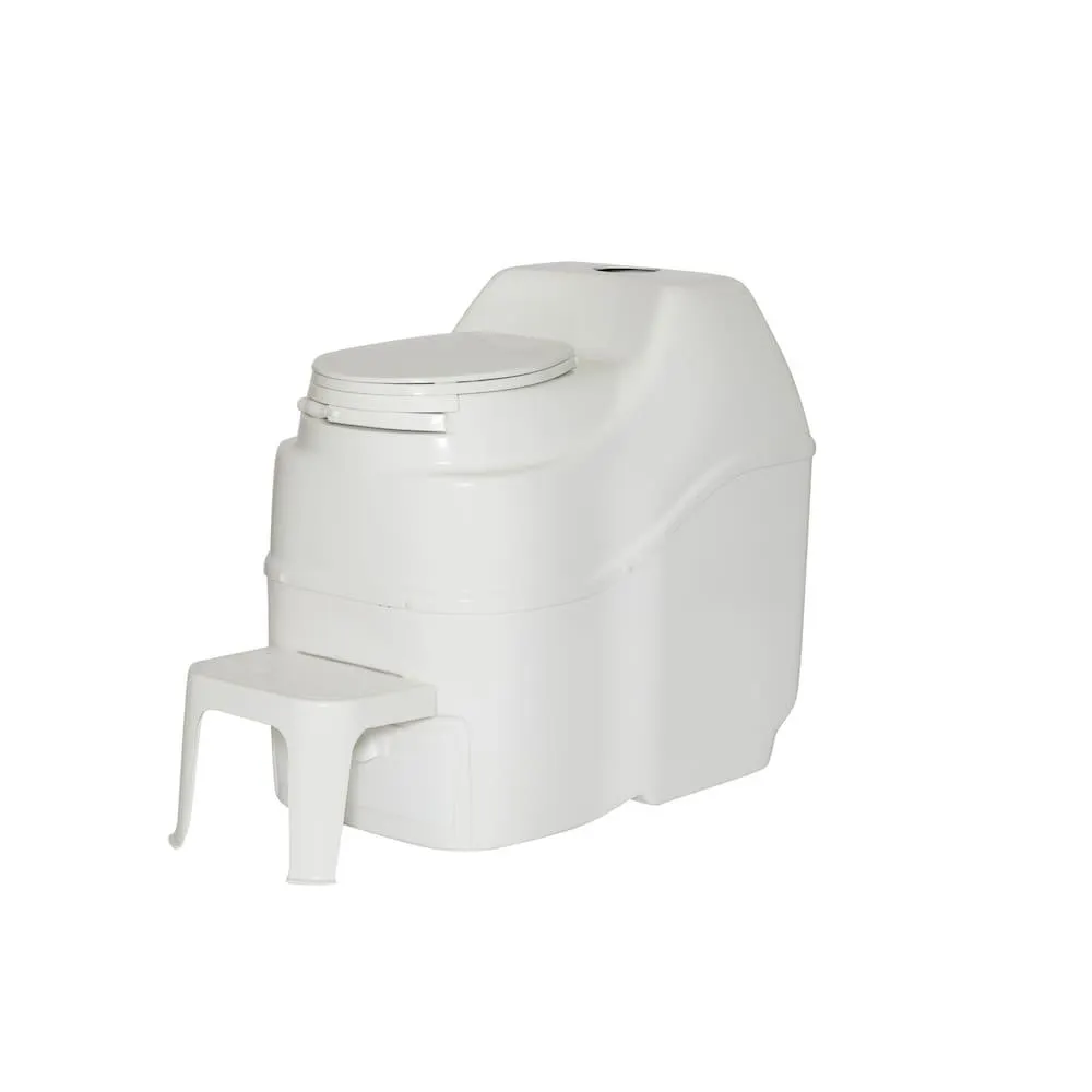 Excel Non-Electric Waterless High Capacity Self Contained Composting Toilet in White