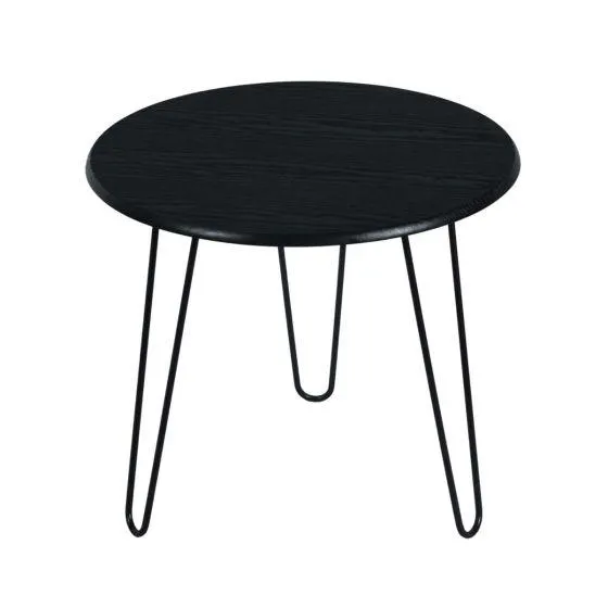 Table ronde noire en MDF