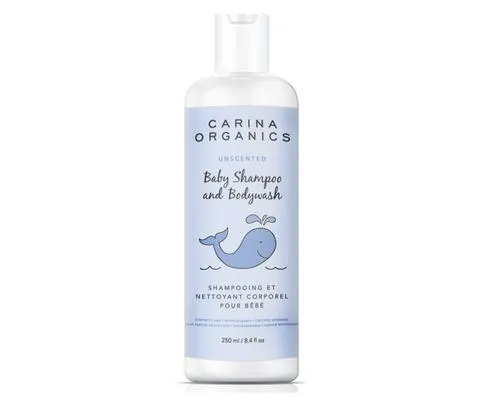 Carina Organics Baby Shampoo & Body Wash Unscented 250mL
