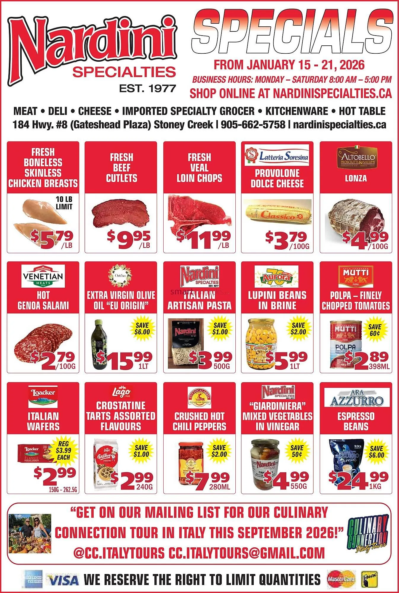 Nardini Specialties flyer from January 15 to January 21 2026 - flyer page 1