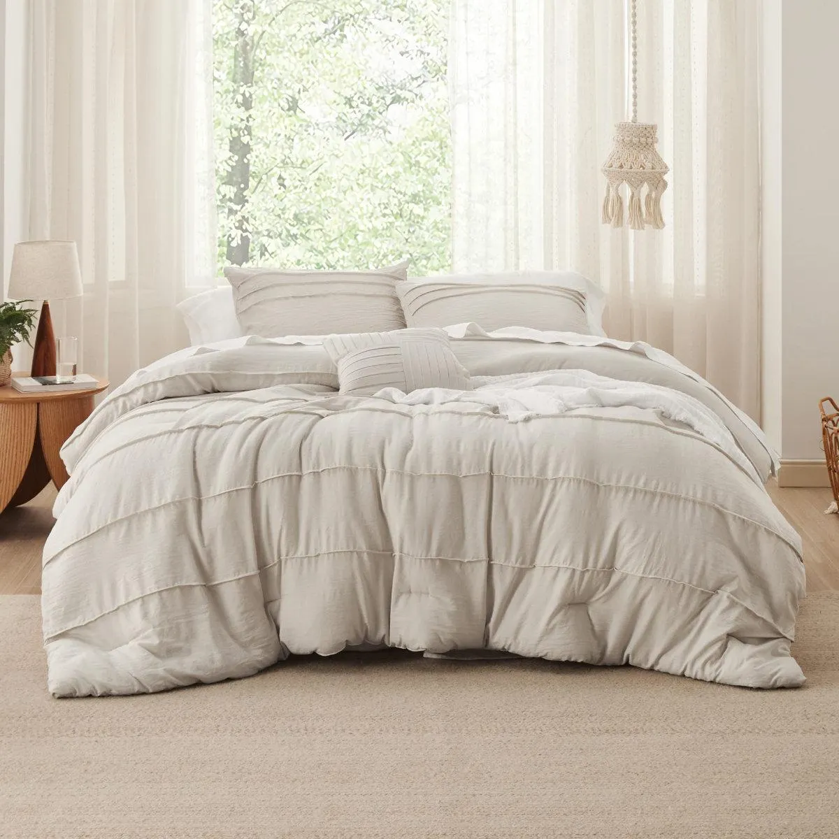 Bedsure Pinch Pleat Polyester Comforter Set