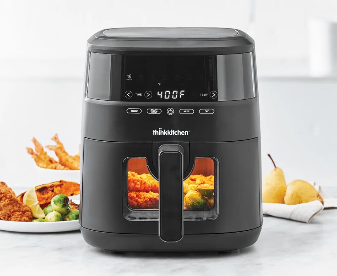 thinkkitchen Luminate Air Fryer with Viewing Glass, 4 L