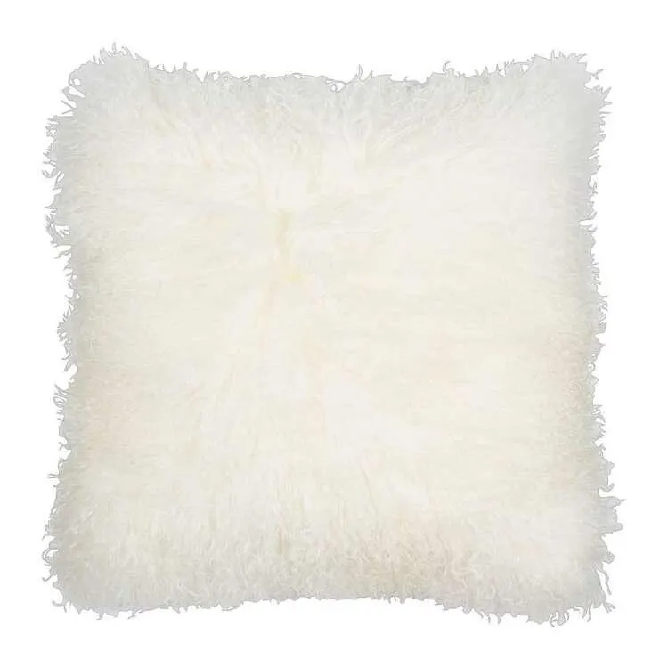 KOO Aspen Mongolian Fur Cushion Milk 43x43cm