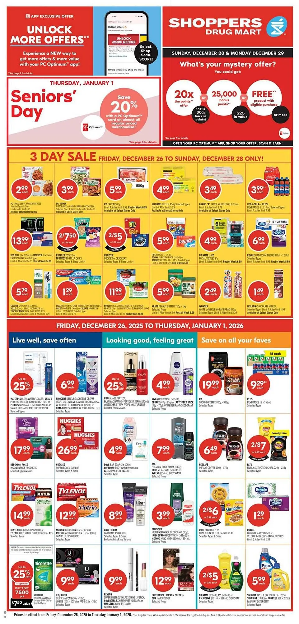 Shoppers Drug Mart flyer from December 25 to January 1 2026 - flyer page 1