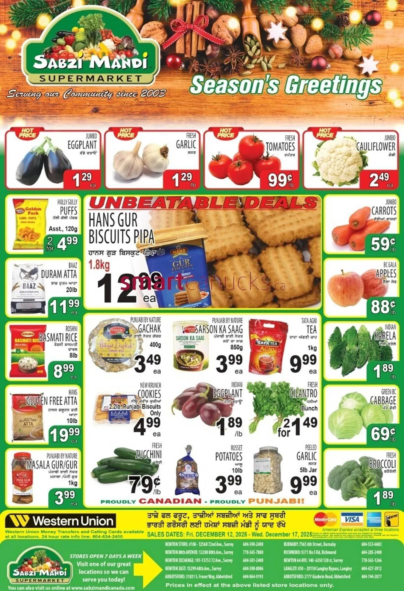 Sabzi Mandi Supermarket flyer from December 12 to December 17 2025 - flyer page 1