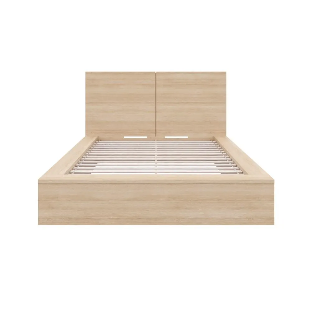 James King Size Bed with Headboard in Beige