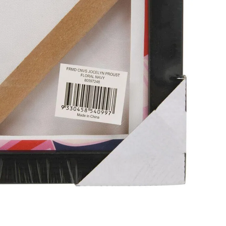 Jocelyn Proust Navy Floral Framed Canvas Navy 60 x 80 cm