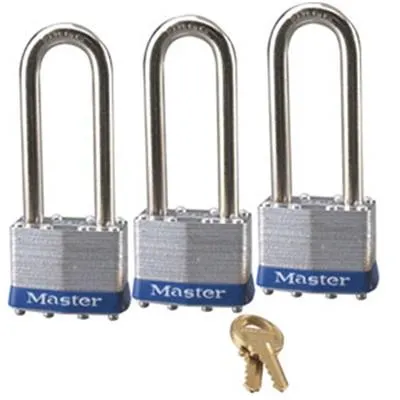 Padlock 3Pk Steel Ka Laminated