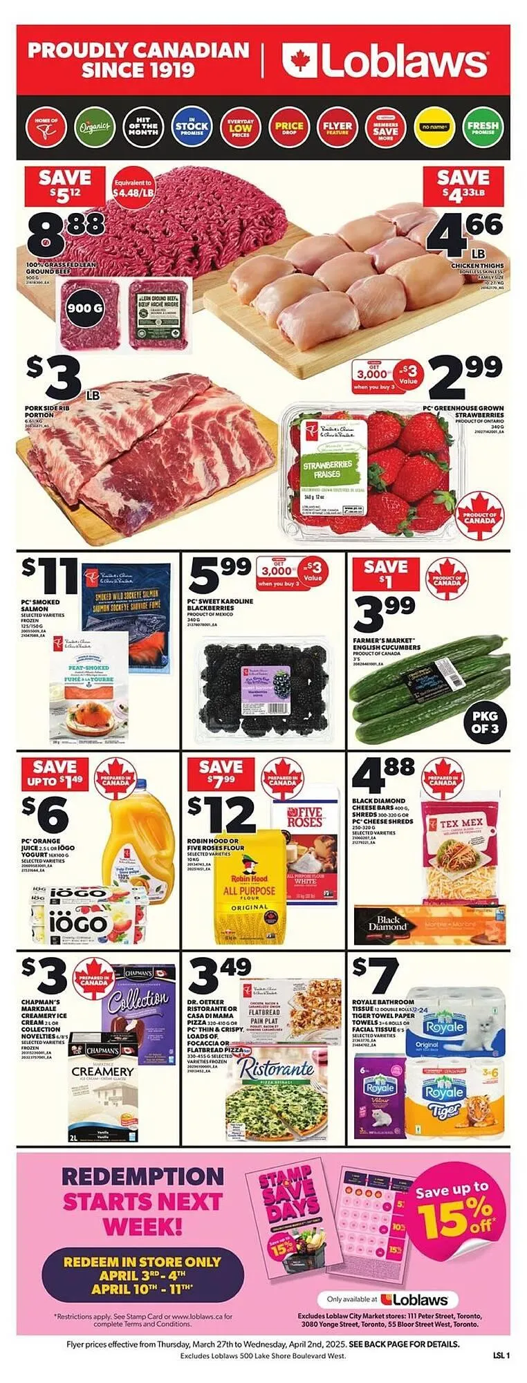 Loblaws flyer from March 27 to April 3 2025 - flyer page 1