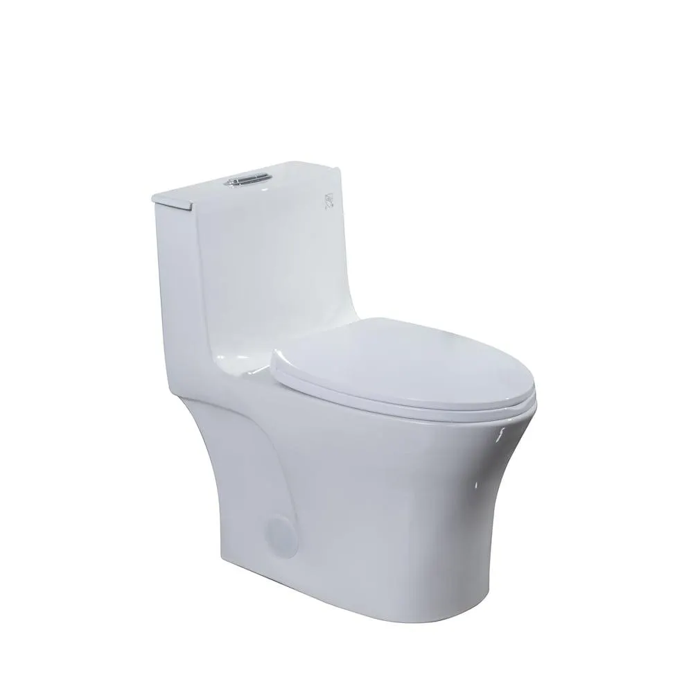 Matt 1-piece 4/6L GPF Dual Flush Right Height Elongated Toilet in White