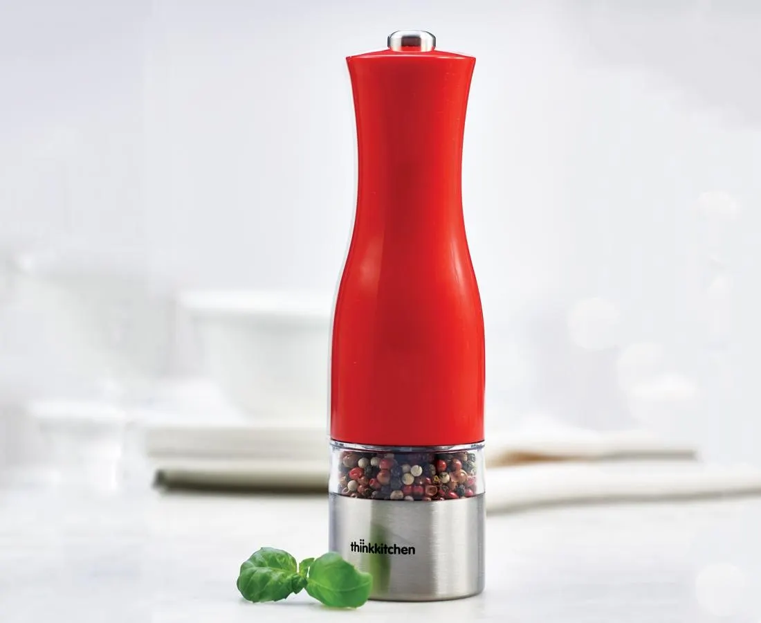 thinkkitchen Electric Salt or Pepper Mill, Red