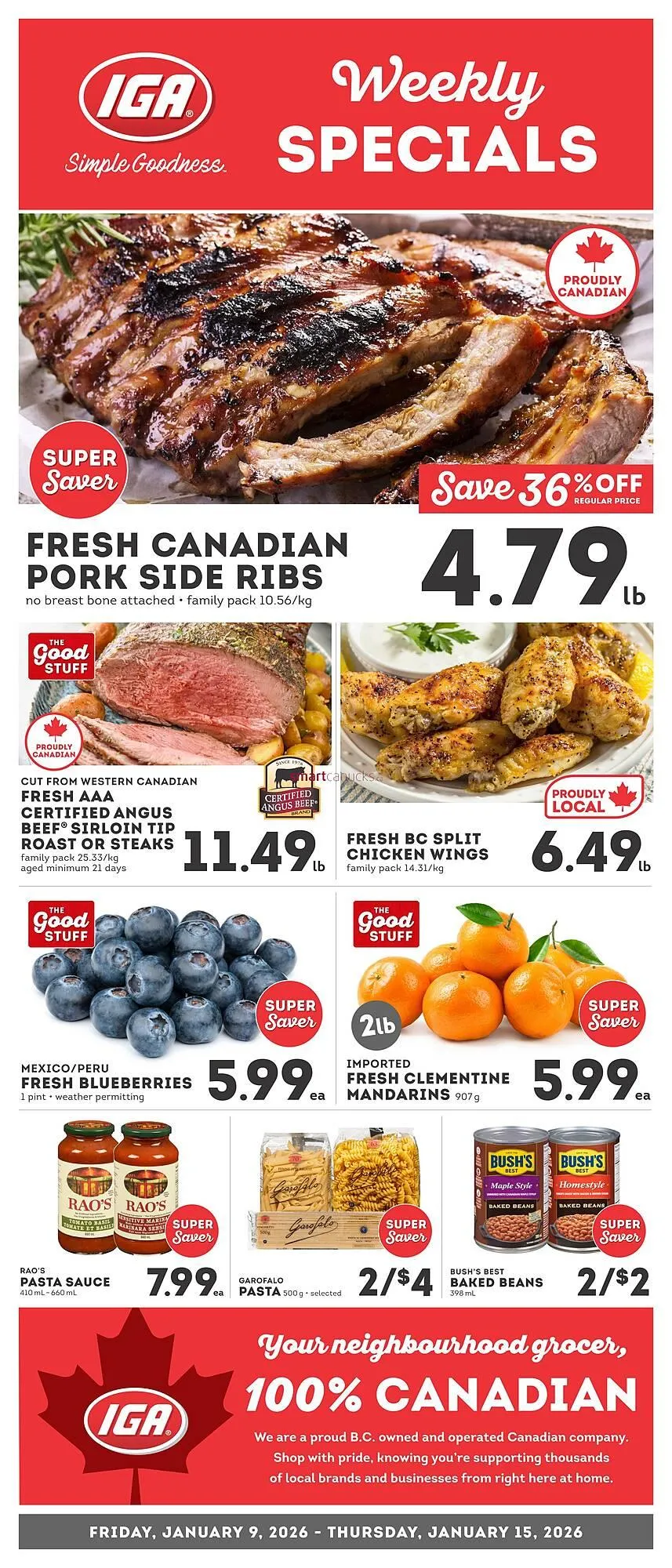 IGA flyer from January 9 to January 15 2026 - flyer page 1