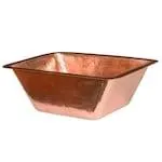 Dual Mount Rectangle Copper 17 inch 0-Hole Bathroom Sink in Polished Copper